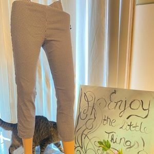 Plaid/Striped Ankle-Cut Skinny Pants by Forever 21.